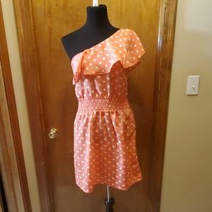 Zinga salmon/peach polka dot dress